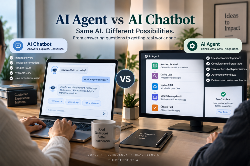 AI Agent vs AI Chatbot: What’s the Difference and Which One Does Your Business Need?